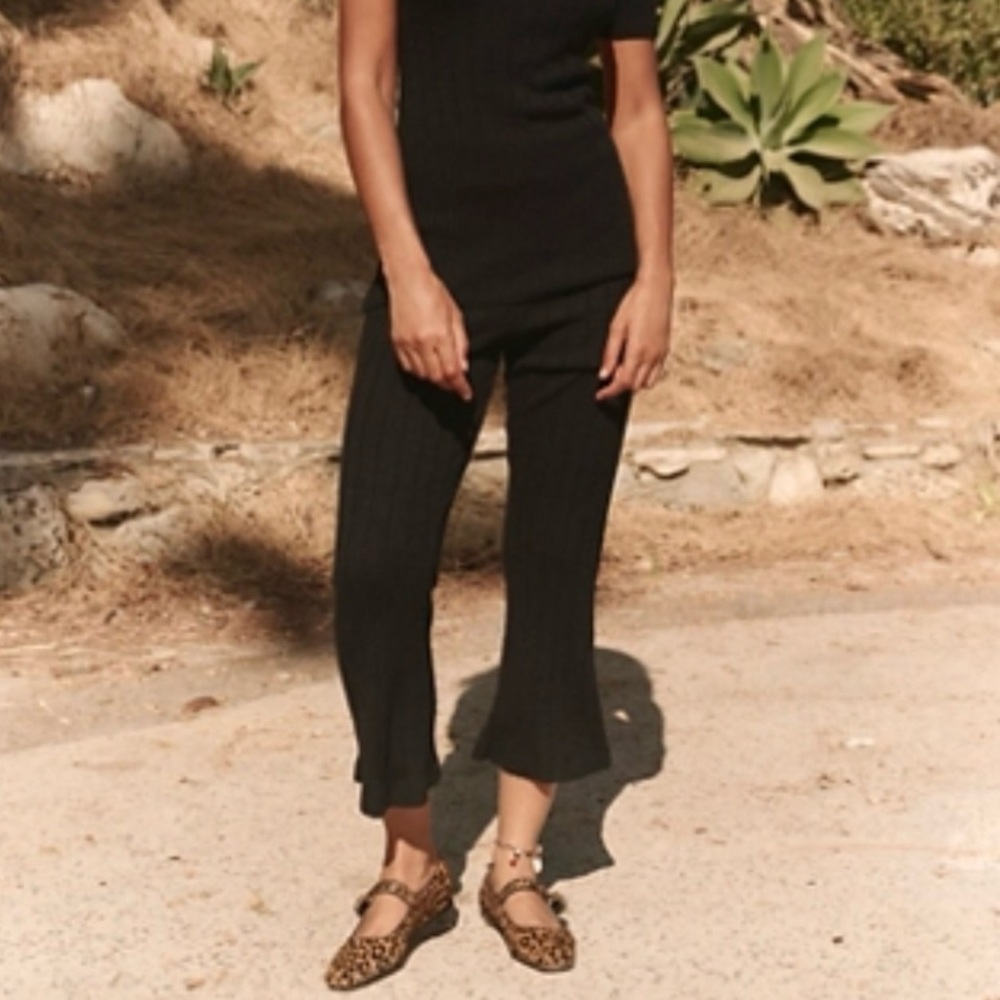 Free People Beach Size M Ribbed Crop Pants NWOT